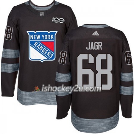 Mænd NHL New York Rangers Trøje Jaromir Jagr 68 1917-2017 100th Anniversary Adidas Sort Authentic